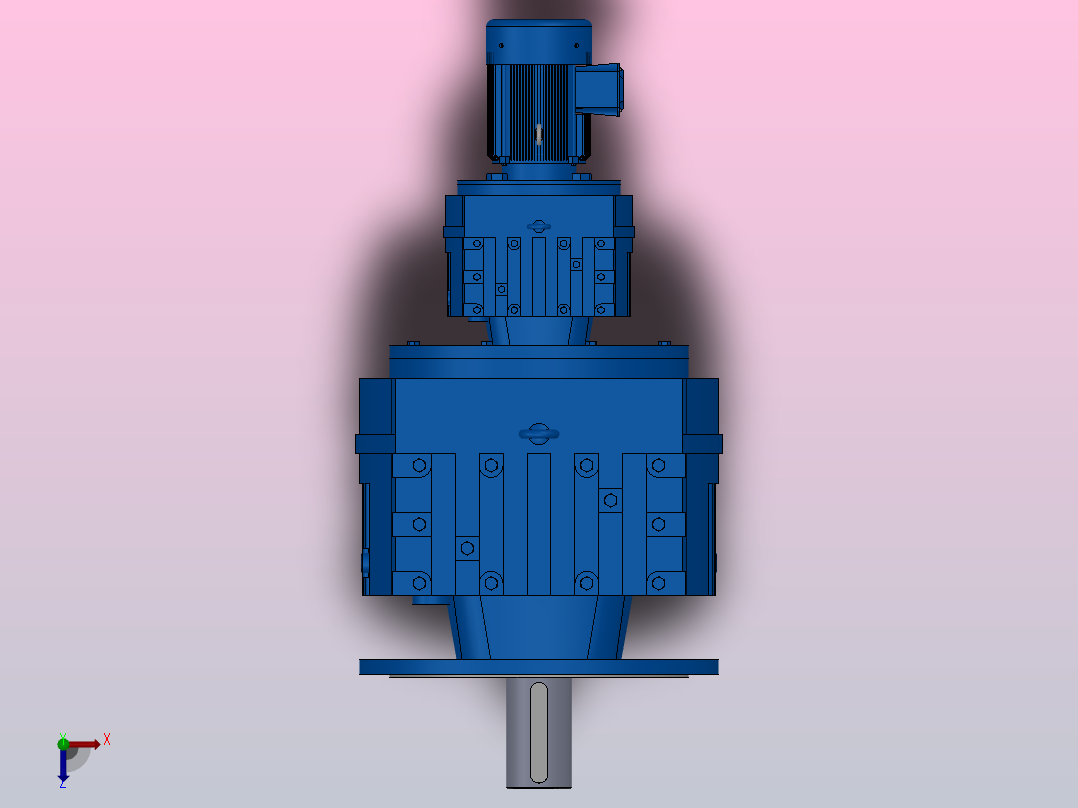 RF167R97法兰轴伸式组合型斜齿轮减速机RF167R97-Y1.5-4P-90L-M1-0°-Φ550俯视图