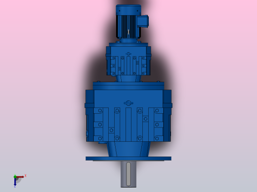 RF167R97法兰轴伸式组合型斜齿轮减速机RF167R97-Y1.5-4P-90L-M1-0°-Φ550俯视缩略图