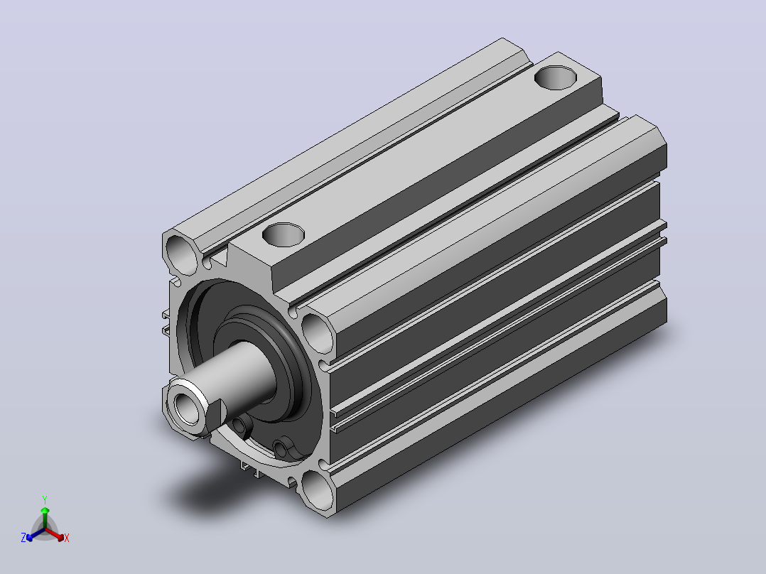 气缸CQ2B63-100D正等轴测图