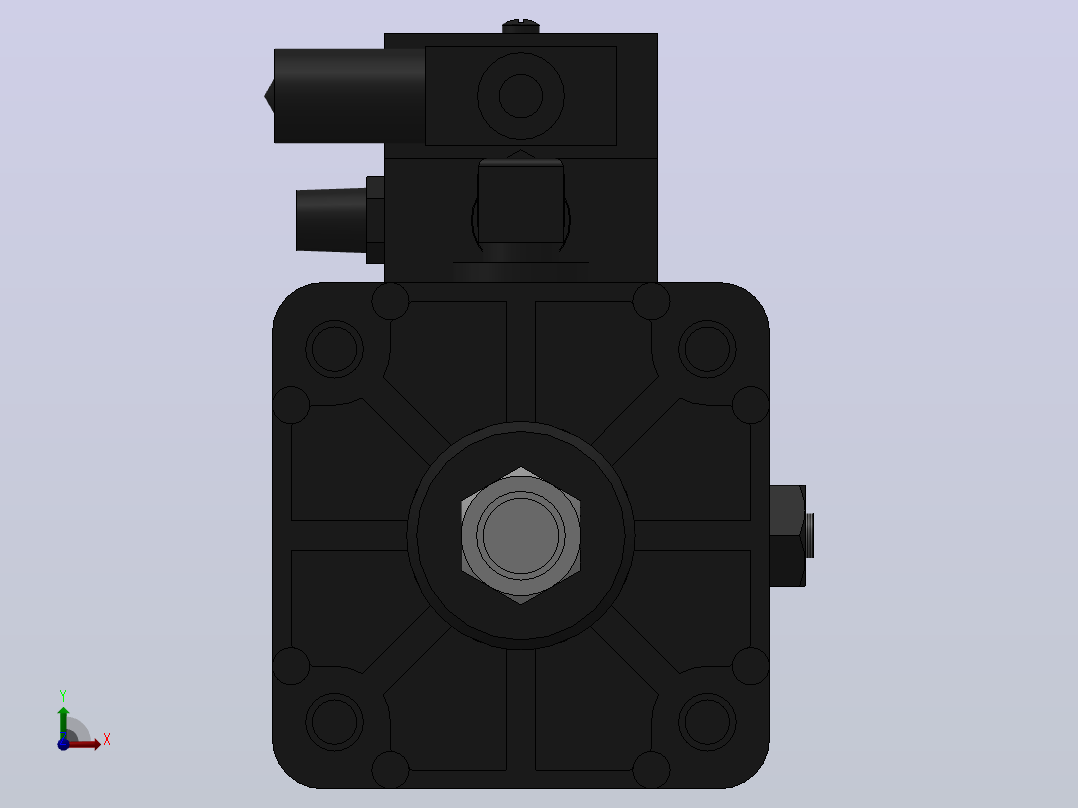 10A-5(V)系列带阀气缸(带阀型通电时推式)[10A-5(V) (Ⅱ) SD 100 B 300 A 5]前视图
