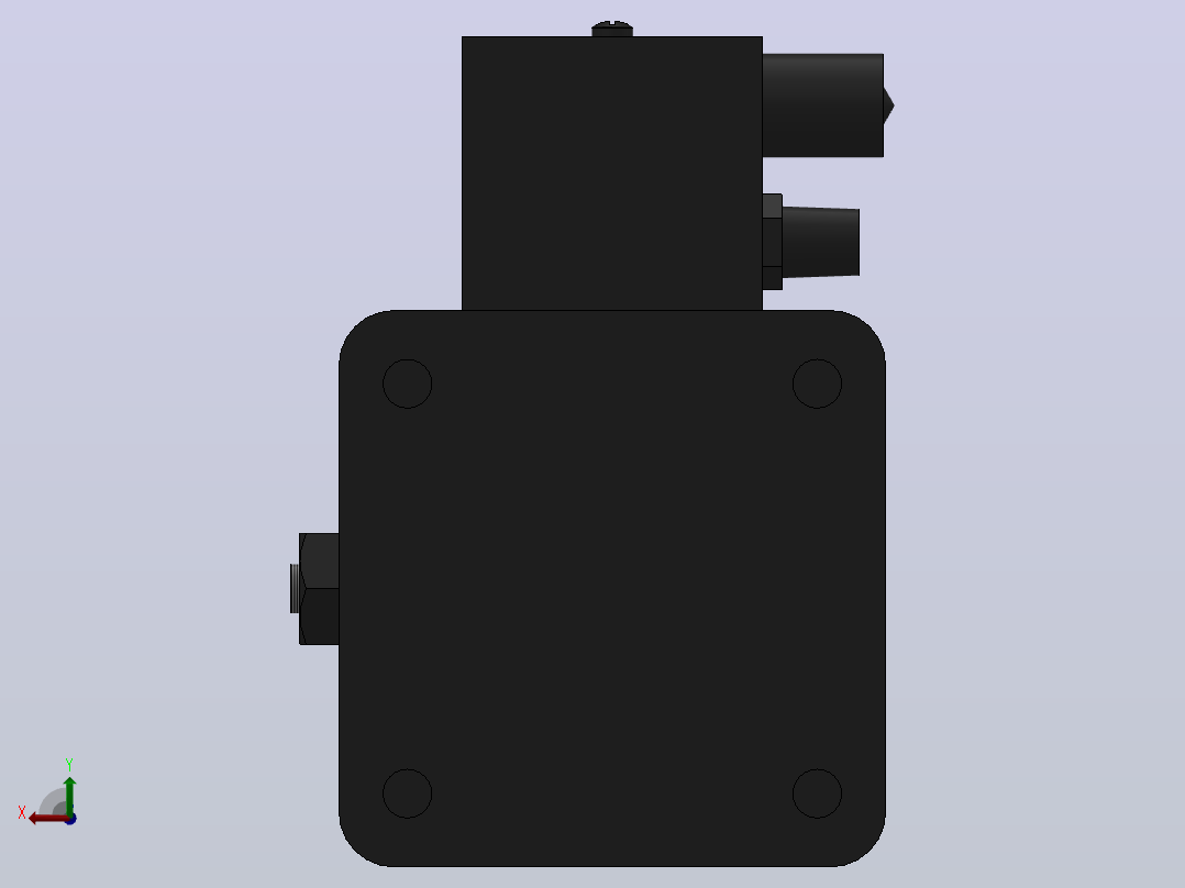10A-5(V)系列带阀气缸(带阀型通电时推式)[10A-5(V) (Ⅱ) SD 100 B 300 A 5]后视图