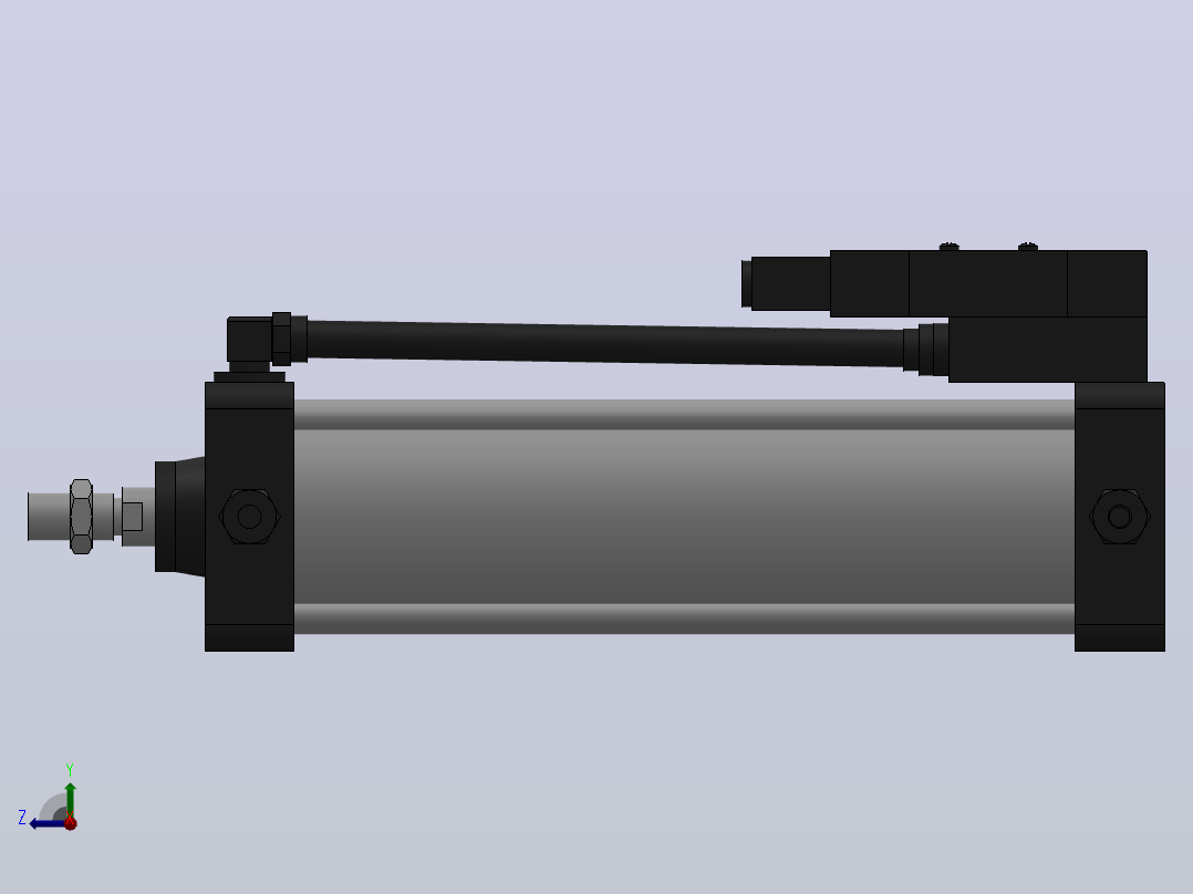 10A-5(V)系列带阀气缸(带阀型通电时推式)[10A-5(V) (Ⅱ) SD 100 B 300 A 5]右视图