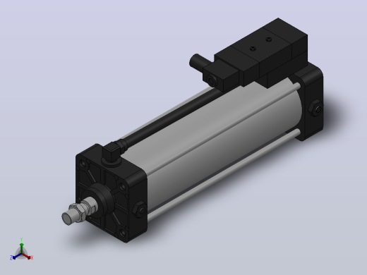 10A-5(V)系列带阀气缸(带阀型通电时推式)[10A-5(V) (Ⅱ) SD 100 B 300 A 5]正等轴测缩略图