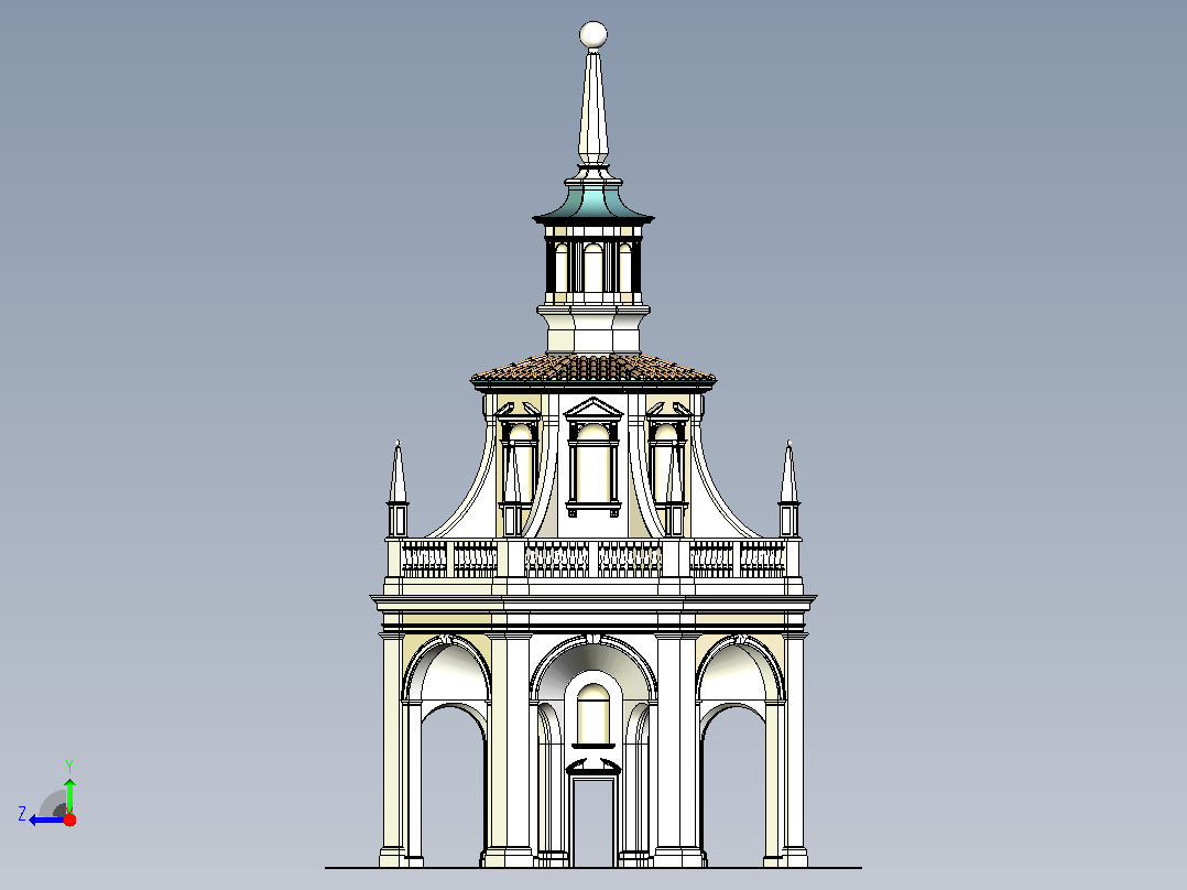 八角巴洛克建筑俯视图