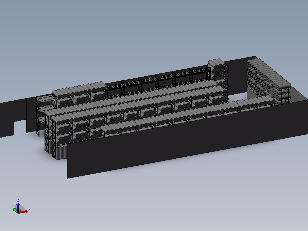 仓库货架组合主视图