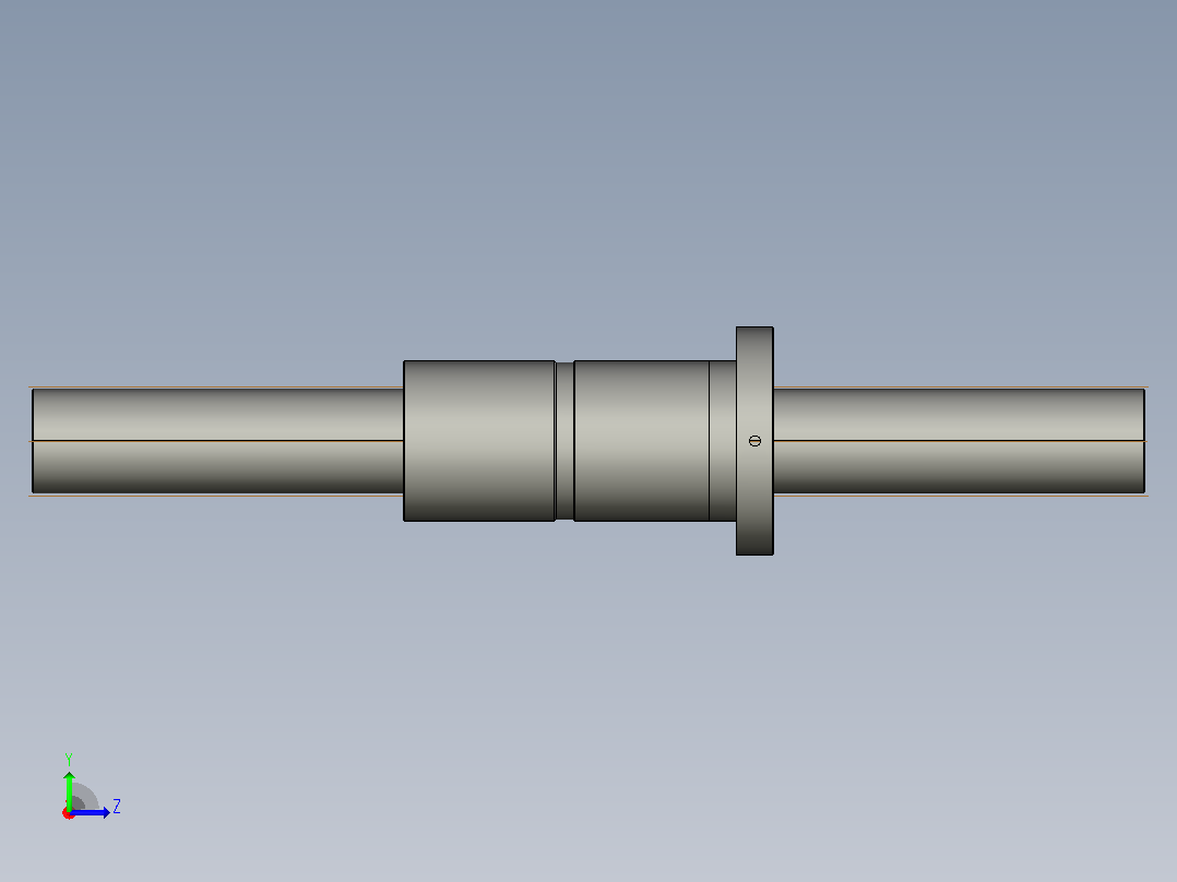 FFZD8016-4滚珠丝杆3D模型左视图