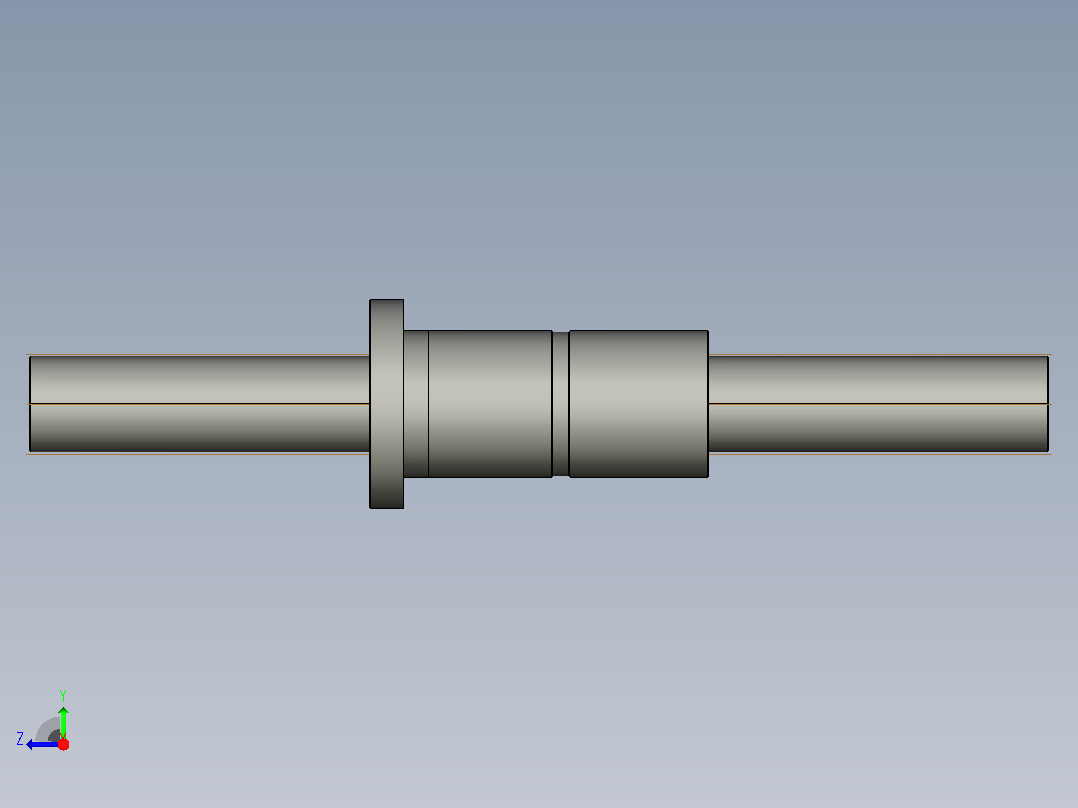 FFZD8016-4滚珠丝杆3D模型右视图
