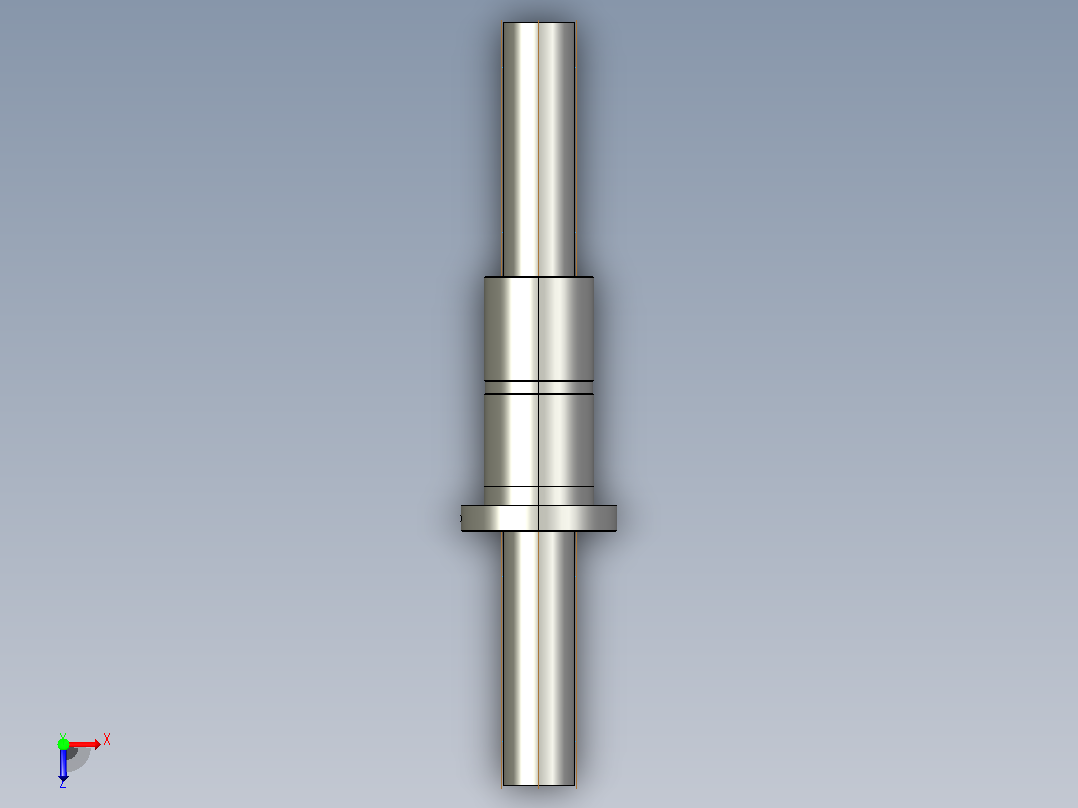 FFZD8016-4滚珠丝杆3D模型俯视图