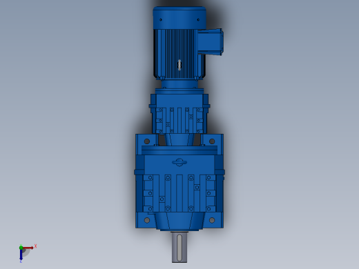 R87R57底脚轴伸式安装组合型斜齿轮减速机R87R57-Y0.55-4P-80-M1-0°俯视缩略图