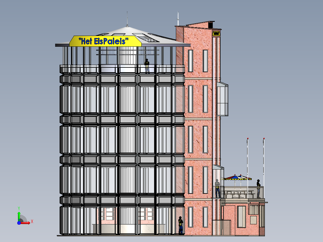 建筑大楼前视图