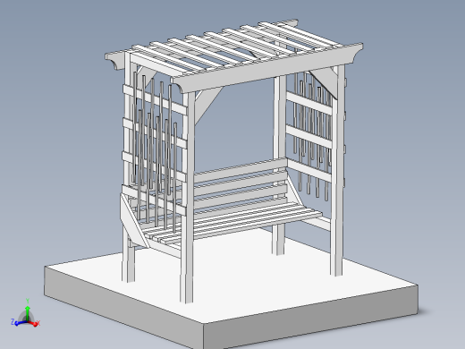 公园拱门椅子模型3D图纸 Solidworks设计
