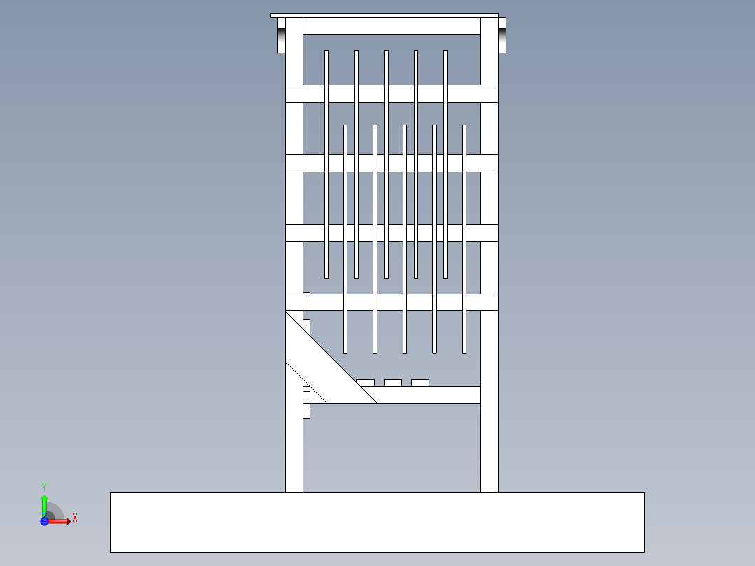 公园拱门椅子模型3D图纸 Solidworks设计前视图