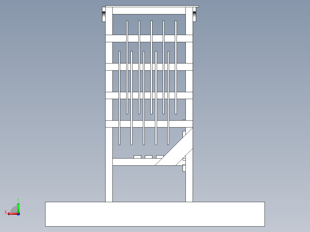 公园拱门椅子模型3D图纸 Solidworks设计后视图