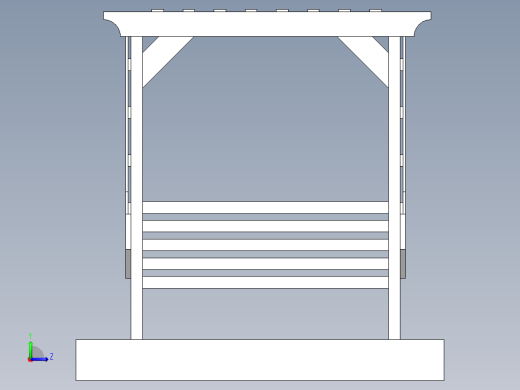 公园拱门椅子模型3D图纸 Solidworks设计左视缩略图