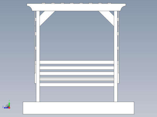 公园拱门椅子模型3D图纸 Solidworks设计右视缩略图