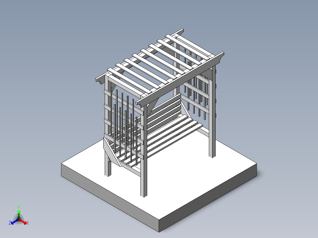 公园拱门椅子模型3D图纸 Solidworks设计正等轴测图