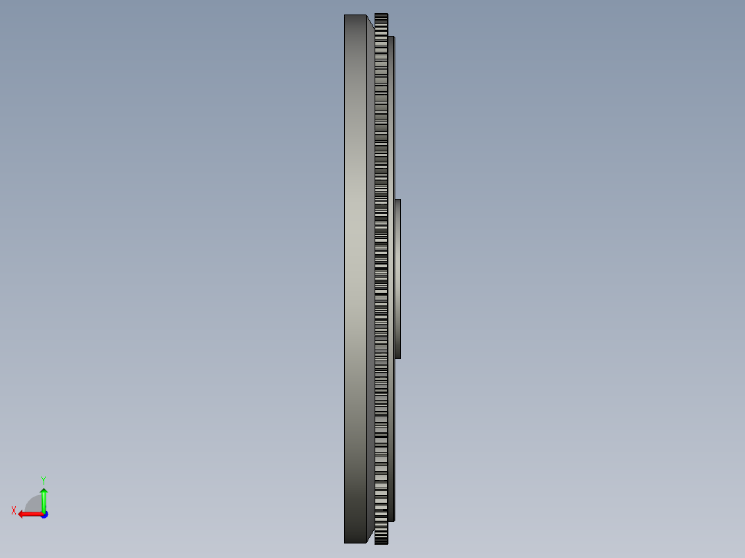 柴油机飞轮3D模型后视图