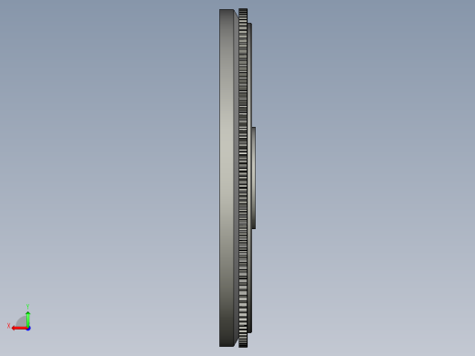 柴油机飞轮3D模型后视缩略图