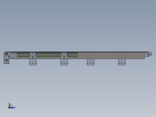 7款小型皮带输送线3d图纸中间、两端驱动线3d 皮带运输线方案模型左视缩略图