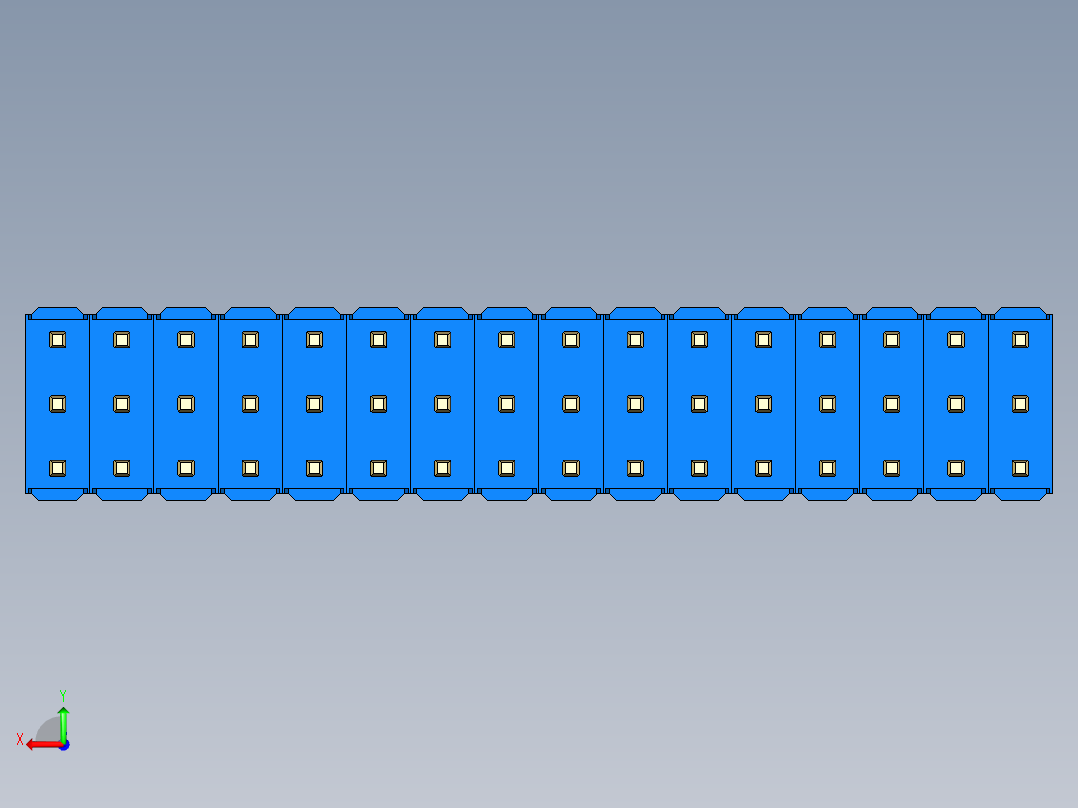 彩色公头100mil（2.54mm）系列-DS1021_blue_3x16p_100mil_Type19_rev1.0后视图