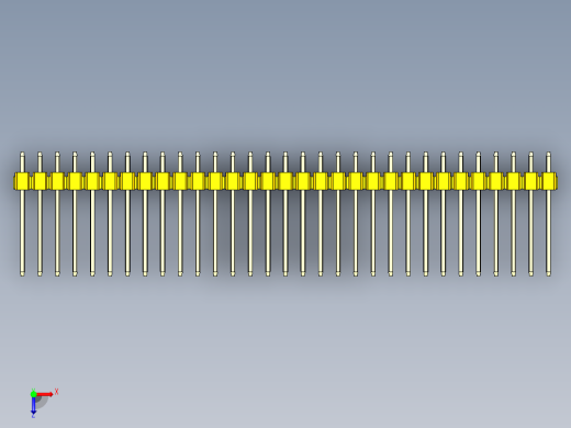 彩色公头100mil（2.54mm）系列-DS1021_yellow_3x31p_100mil_Type5_rev1.0俯视缩略图