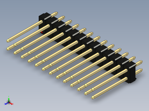 彩色公头100mil（2.54mm）系列-DS1021_black_2x13p_100mil_Type5_rev1.0