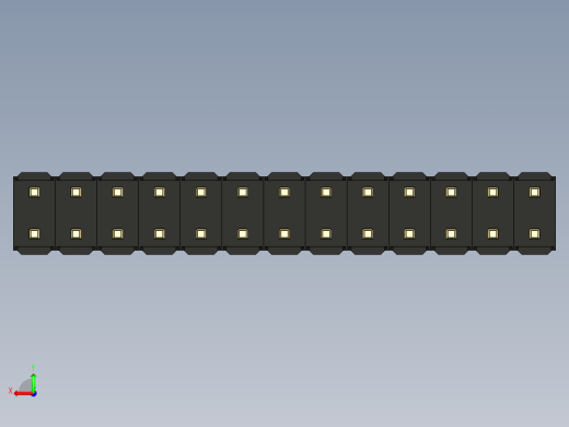 彩色公头100mil（2.54mm）系列-DS1021_black_2x13p_100mil_Type5_rev1.0后视缩略图