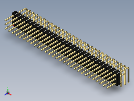 彩色公排针 100mil 2.54mm 系列-DS1022_black_3x29p_100mil_TypeD_rev1.0