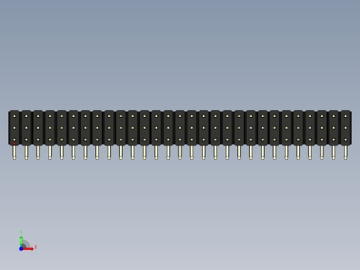 彩色公排针 100mil 2.54mm 系列-DS1022_black_3x29p_100mil_TypeD_rev1.0前视缩略图