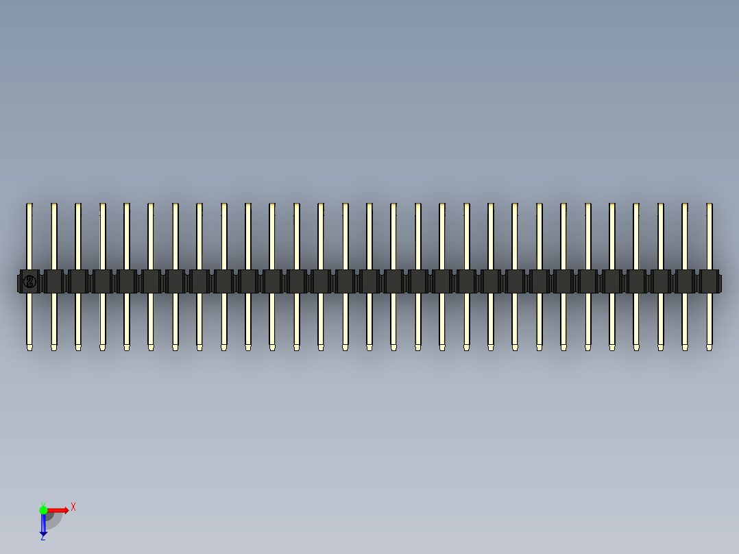 彩色公排针 100mil 2.54mm 系列-DS1022_black_3x29p_100mil_TypeD_rev1.0俯视图