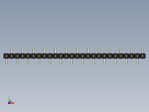 彩色公排针 100mil 2.54mm 系列-DS1022_black_26p_100mil_Type_SMT_R2_rev1.0前视缩略图