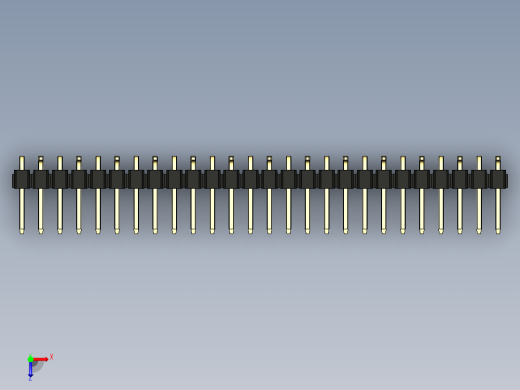彩色公排针 100mil 2.54mm 系列-DS1022_black_26p_100mil_Type_SMT_R2_rev1.0俯视缩略图
