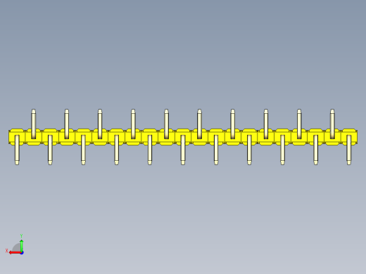 彩色公排针 100mil 2.54mm 系列-DS1022_yellow_21p_100mil_Type_SMT_R2_rev1.0后视缩略图