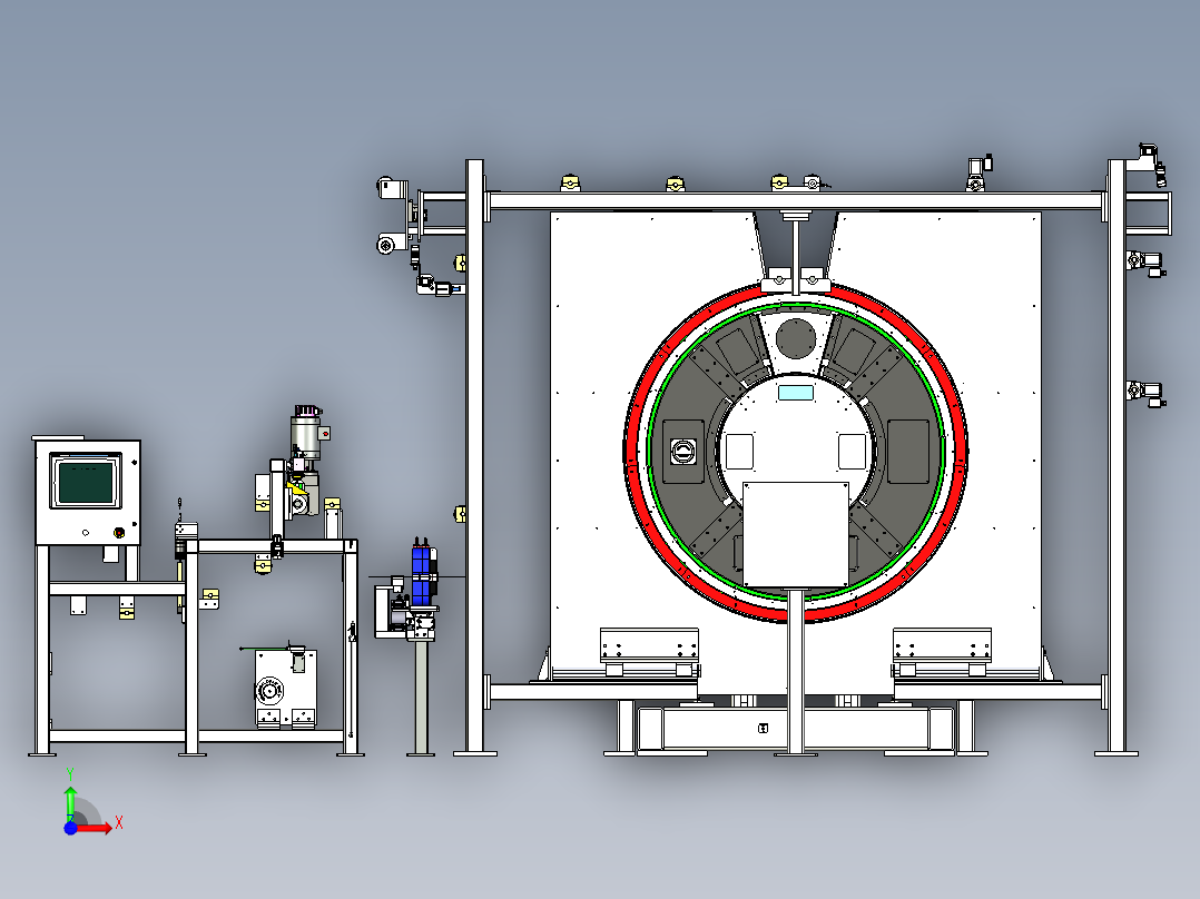 大型商用烘干机3D数模图纸 STEP格式前视图