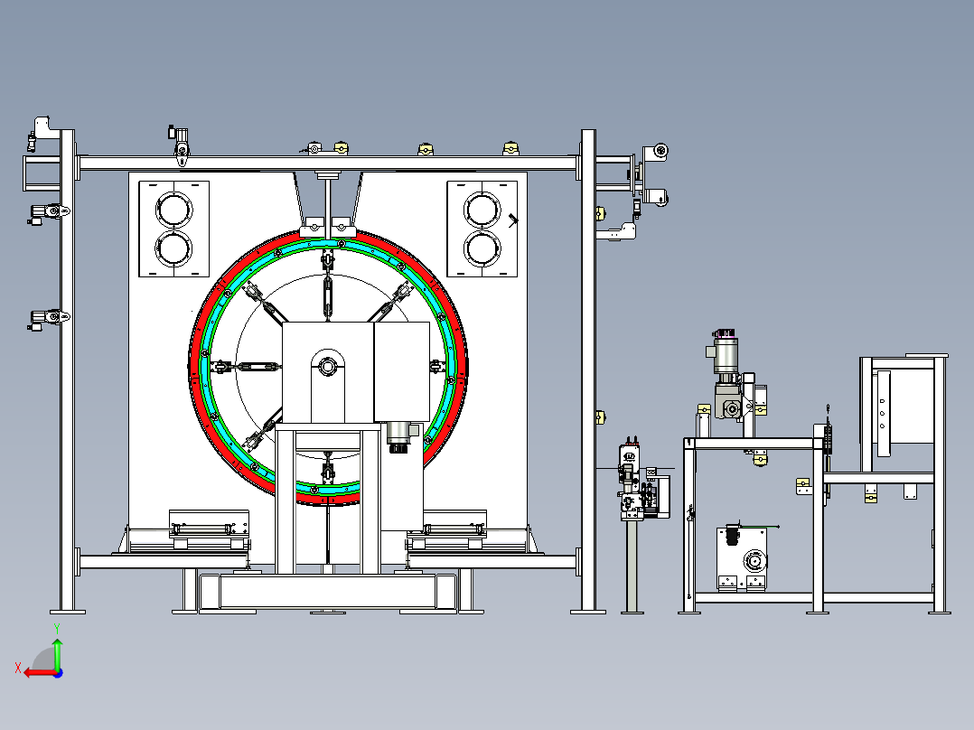 大型商用烘干机3D数模图纸 STEP格式左视图