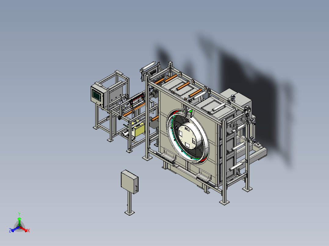 大型商用烘干机3D数模图纸 STEP格式正等轴测图