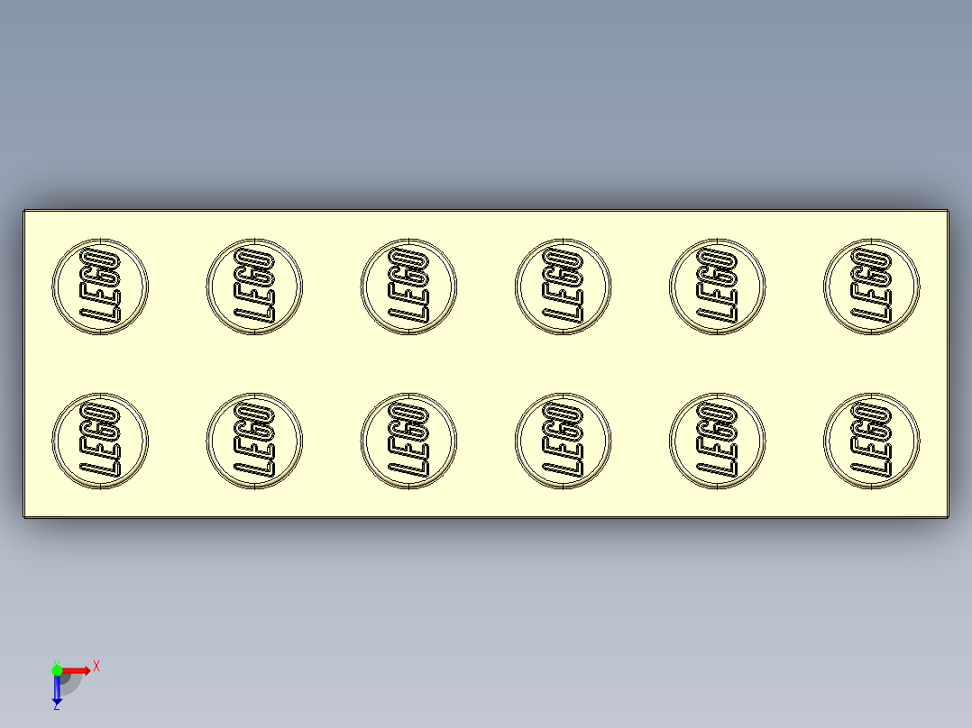 乐高套装 4421基本积木-4181134 - 2456 - 44237 Brick Yellow - Tan Brick 2 x 6.STEP俯视图