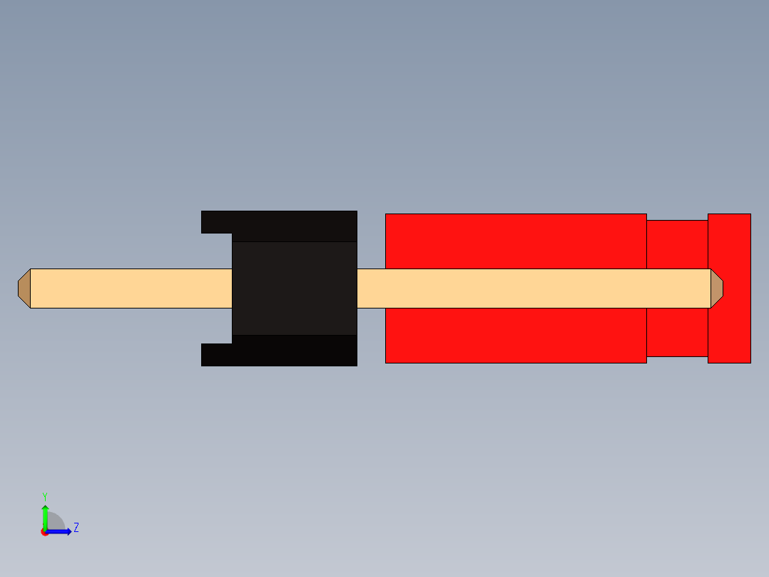 直引脚接头，3极，间距2，54毫米，带跳线左视图
