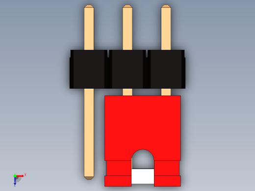 直引脚接头，3极，间距2，54毫米，带跳线俯视缩略图