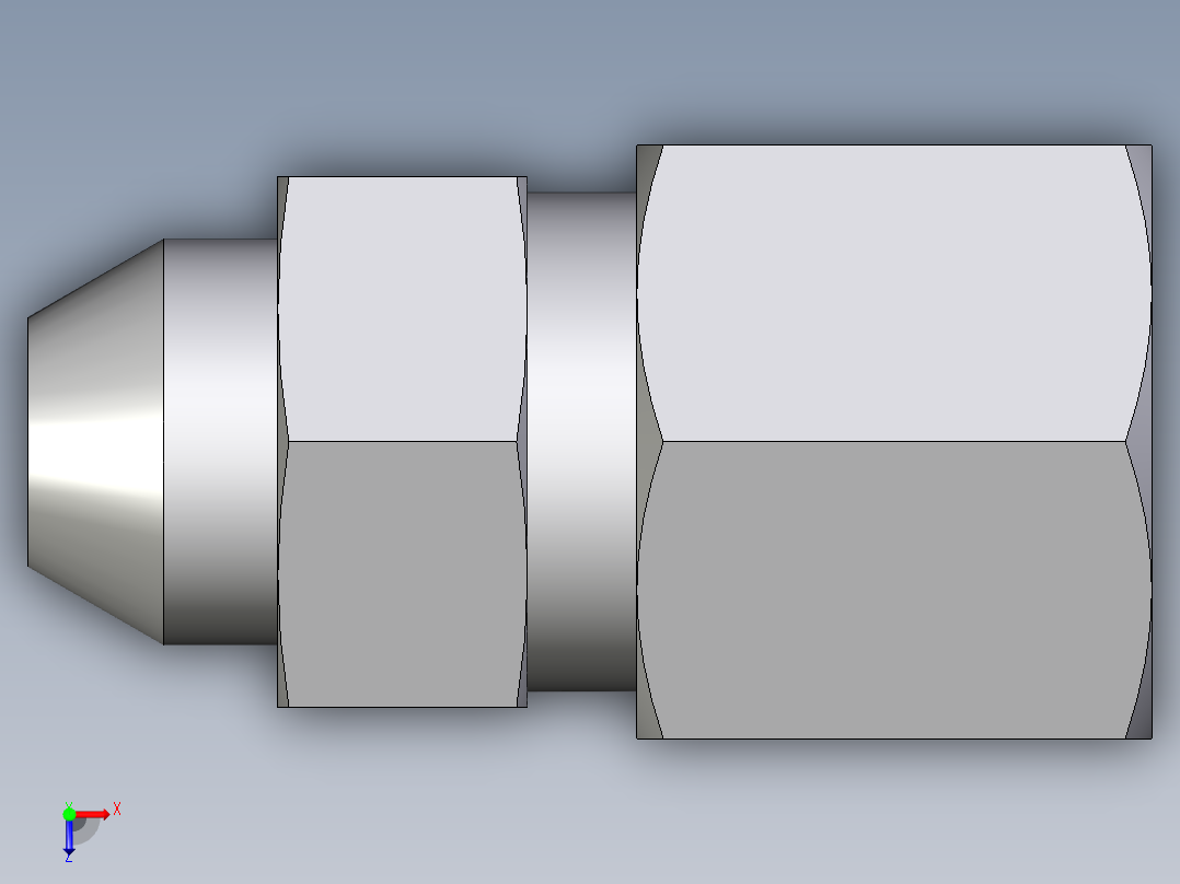 卡套式工业通用硬管接头EO_Weld_connector_AS08ZS71俯视图
