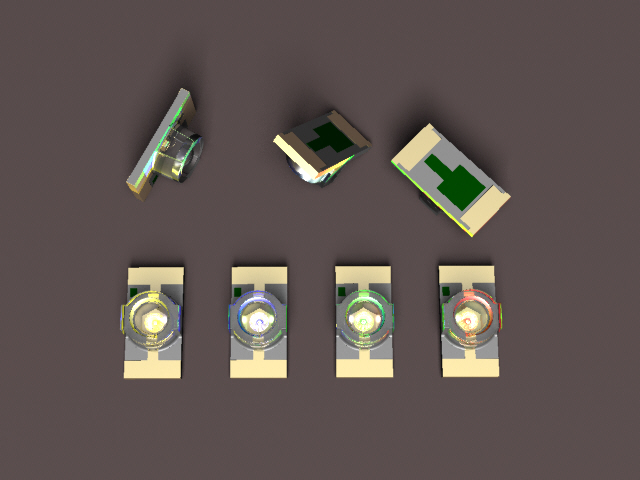 LED，表面贴装1206封装，带圆形透镜