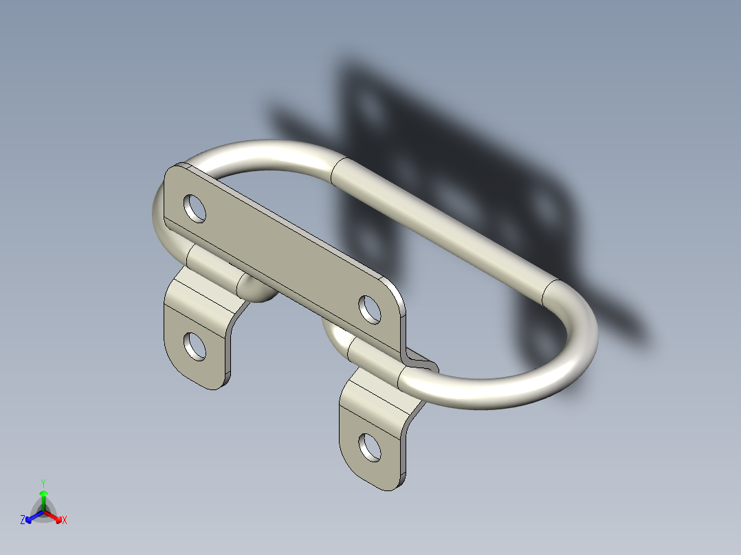 军用箱把手主视图