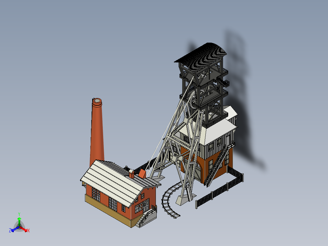 Faller 222190 Königsgrube 输送系统正等轴测图