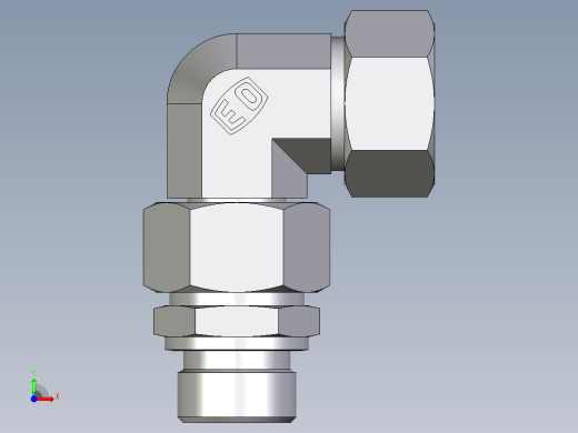 卡套式工业通用硬管接头EO_Assembled_adjustable_standpipe_elbow_EVW22LR71前视缩略图