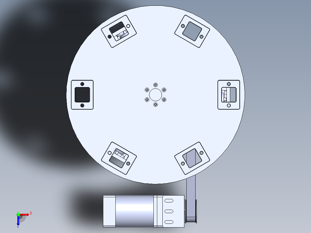 6工位旋转台俯视图