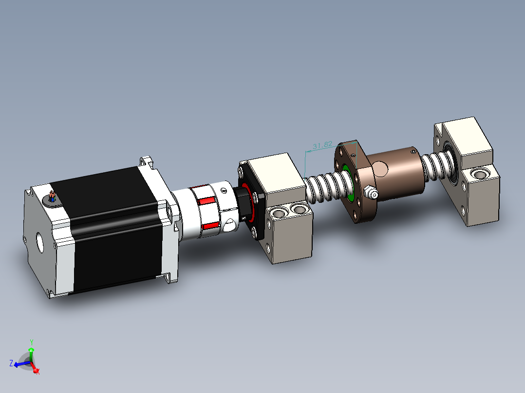 滚珠丝杠套装组合（直径16mm 行程50mm）