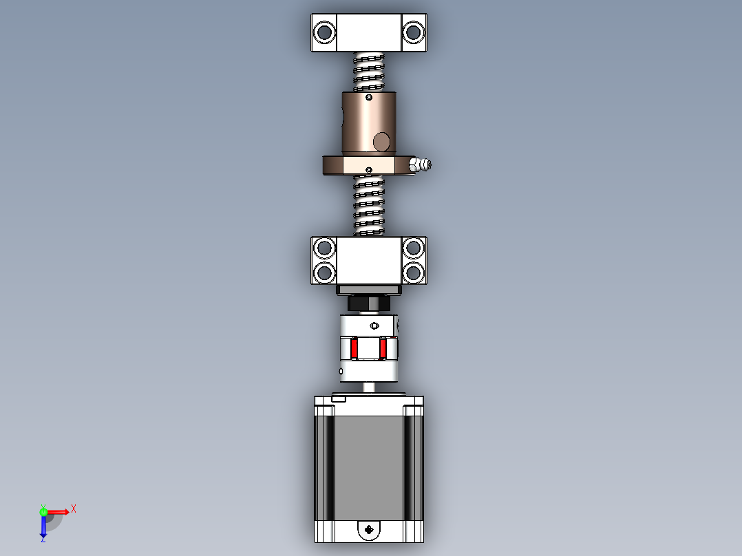 滚珠丝杠套装组合（直径16mm 行程50mm）俯视图