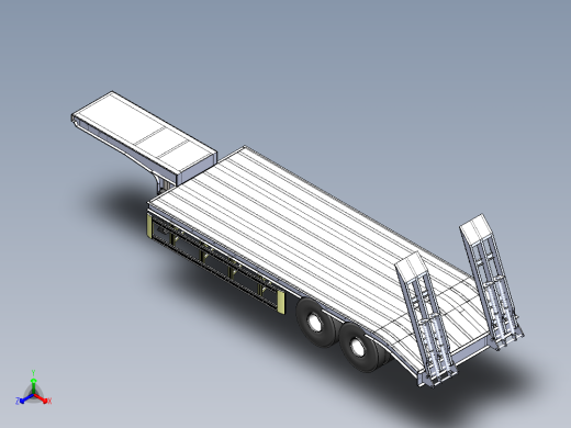 低平板半挂（带弹簧爬梯）535450正等轴测缩略图
