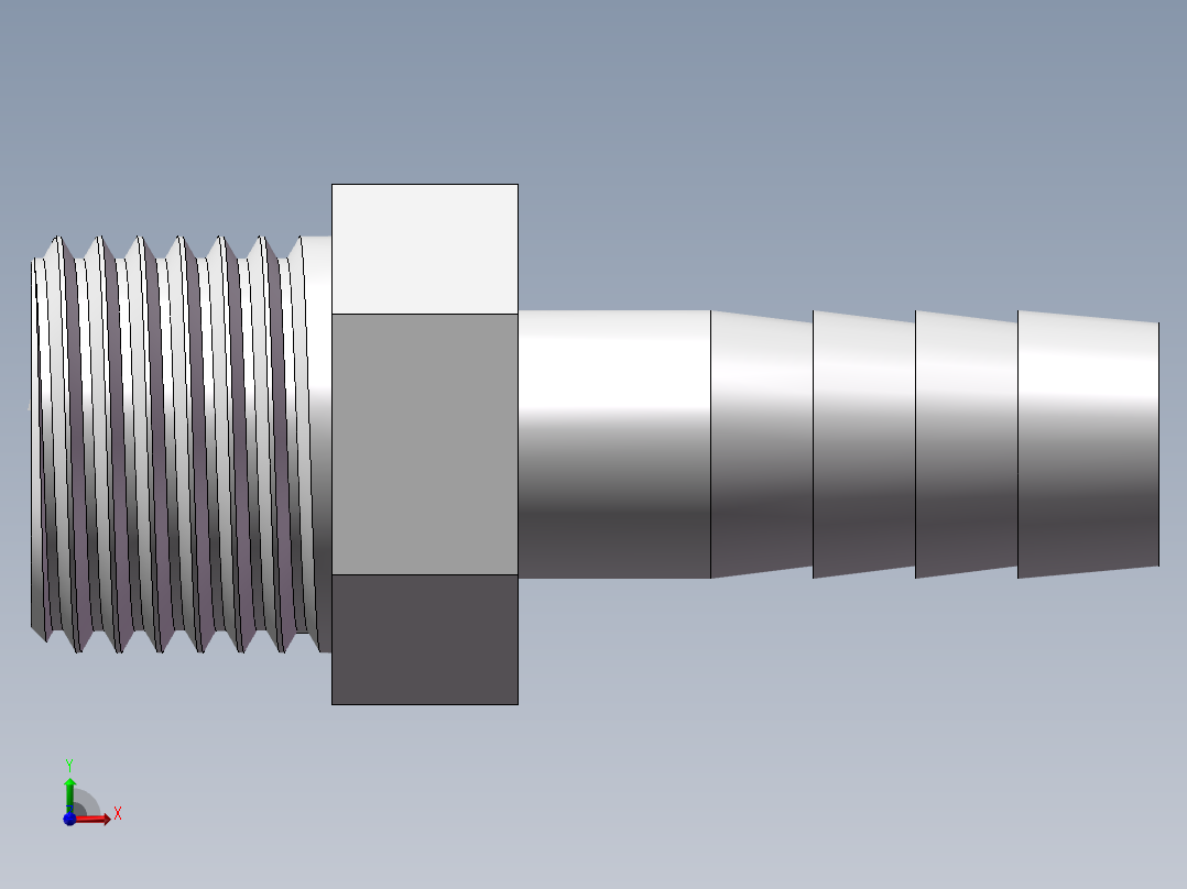 水管接头-有边 [DN10X10.5]前视图