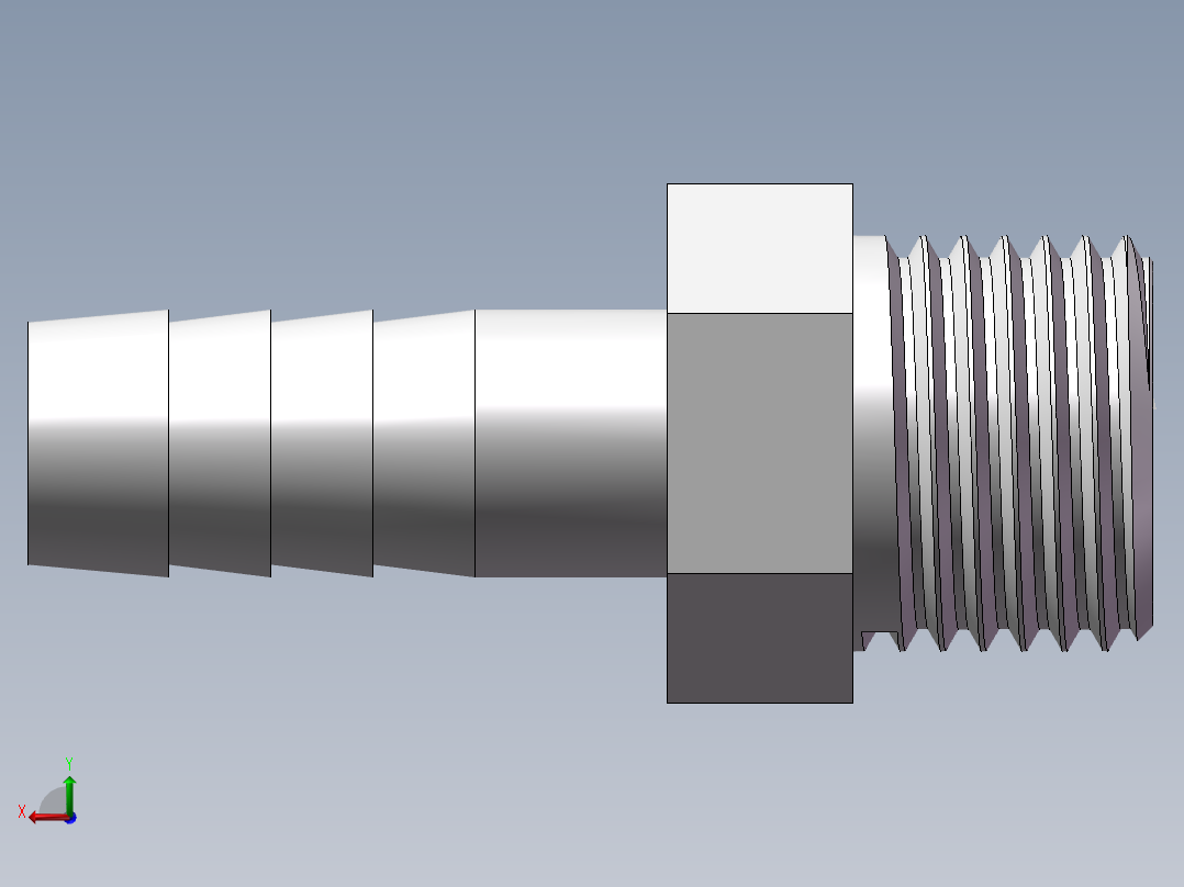 水管接头-有边 [DN10X10.5]后视图
